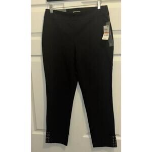 Jm Collection Women’s Pants Black Stretch Work Pant Sz Sm - Med Studded Ankle
